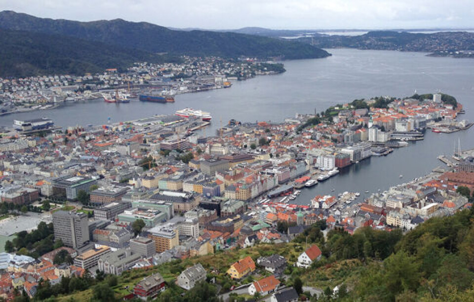 Bergen sentrum sett fra Fløyen. Illustrasjonsfoto: Terje Lien Bergen sentrum sett fra Fløyen. Illustrasjonsfoto: Terje Lien