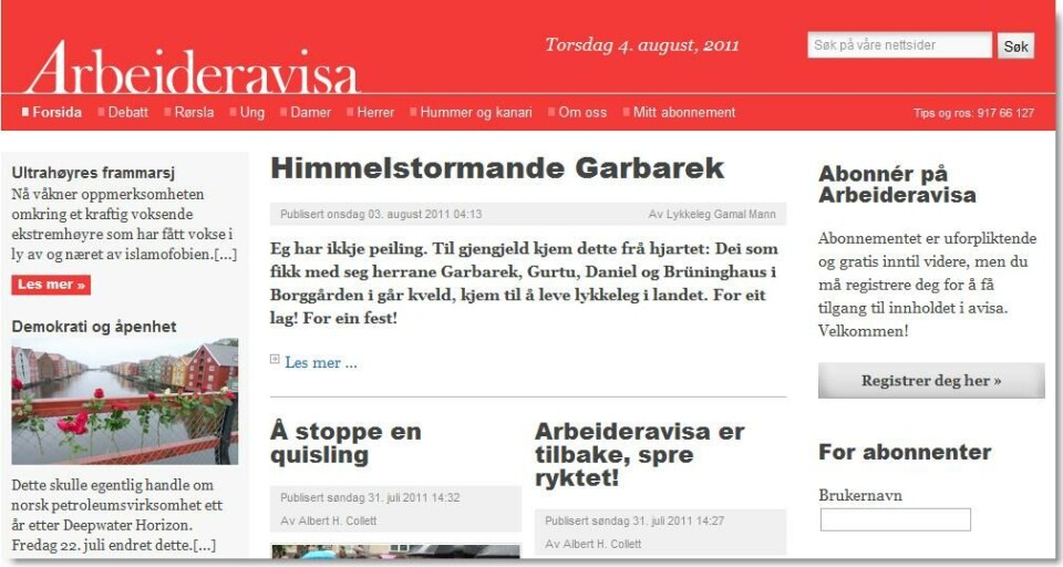 Arbeideravisa gjenoppstår