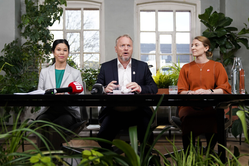 Oslo 20191022. F.v.: Lan Marie Berg fra Miljøpartiet De Grønne, Raymond Johansen fra Arbeiderpartiet og Sunniva Holmås Eidsvoll fra Sosialistisk Venstreparti under pressekonferansen om byrådsforhandlingene i Oslo.Foto: Håkon Mosvold Larsen / NTB scanpix Oslo 20191022. F.v.: Lan Marie Berg fra Miljøpartiet De Grønne, Raymond Johansen fra Arbeiderpartiet og Sunniva Holmås Eidsvoll fra Sosialistisk Venstreparti under pressekonferansen om byrådsforhandlingene i Oslo.Foto: Håkon Mosvold Larsen / NTB scanpix