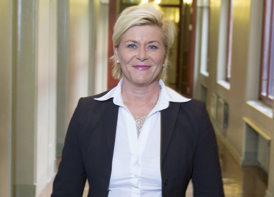 Siv Jensen (Frp) mener bompengebelastningen på innbyggerne har blitt for stor. Foto: Rune Kongsro Siv Jensen (Frp) mener bompengebelastningen på innbyggerne har blitt for stor. Foto: Rune Kongsro
