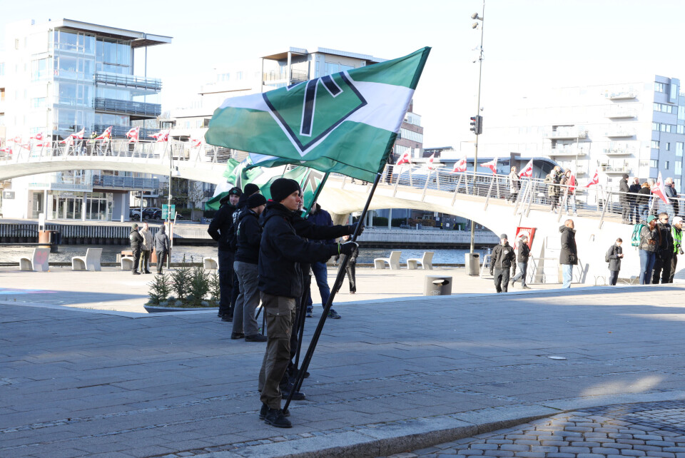 Den nordiske motstandsbevegelsen (DNM) avholdt torgmøte i Fredrikstad i oktober i fjor. Foto: Ørn Borgen / NTB scanpix Den nordiske motstandsbevegelsen (DNM) avholdt torgmøte i Fredrikstad i oktober i fjor. Foto: Ørn Borgen / NTB scanpix