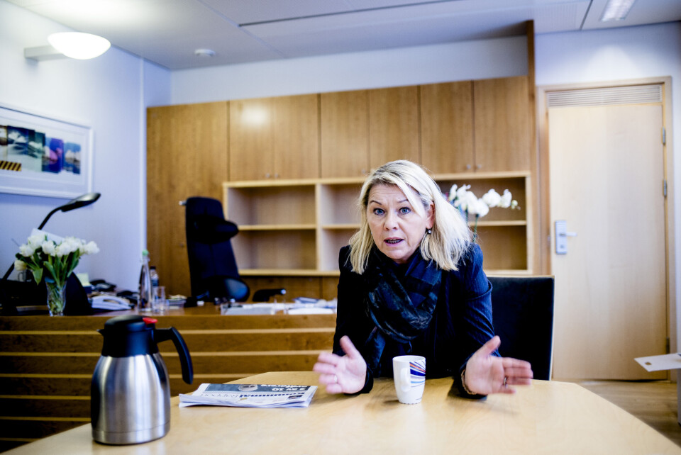 Kommunal- og moderniseringsminister Monica Mæland (H) truer med å la Troms få alle medlemmene i fellesnemnda som skal samordne og forberede sammenslåingen av Finnmark og Troms. Foto: Magnus Knutsen Bjørke Kommunal- og moderniseringsminister Monica Mæland (H) truer med å la Troms få alle medlemmene i fellesnemnda som skal samordne og forberede sammenslåingen av Finnmark og Troms. Foto: Magnus Knutsen Bjørke