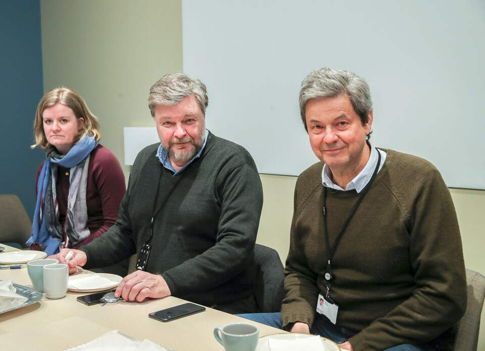 Legemiddelinspektør Mona Wensaas Kinn, medisinsk fagdirektør Steinar Madsen (i midten) og overlege og medisinsk rådgiver Sigurd Hortemo i Statens legemiddelverk under et møte tirsdag. Representantene fra Norsk Medisinaldepots representanter ville ikke stille opp på bilder. Foto: Vidar Ruud / NTB scanpix Legemiddelinspektør Mona Wensaas Kinn, medisinsk fagdirektør Steinar Madsen (i midten) og overlege og medisinsk rådgiver Sigurd Hortemo i Statens legemiddelverk under et møte tirsdag. Representantene fra Norsk Medisinaldepots representanter ville ikke stille opp på bilder. Foto: Vidar Ruud / NTB scanpix