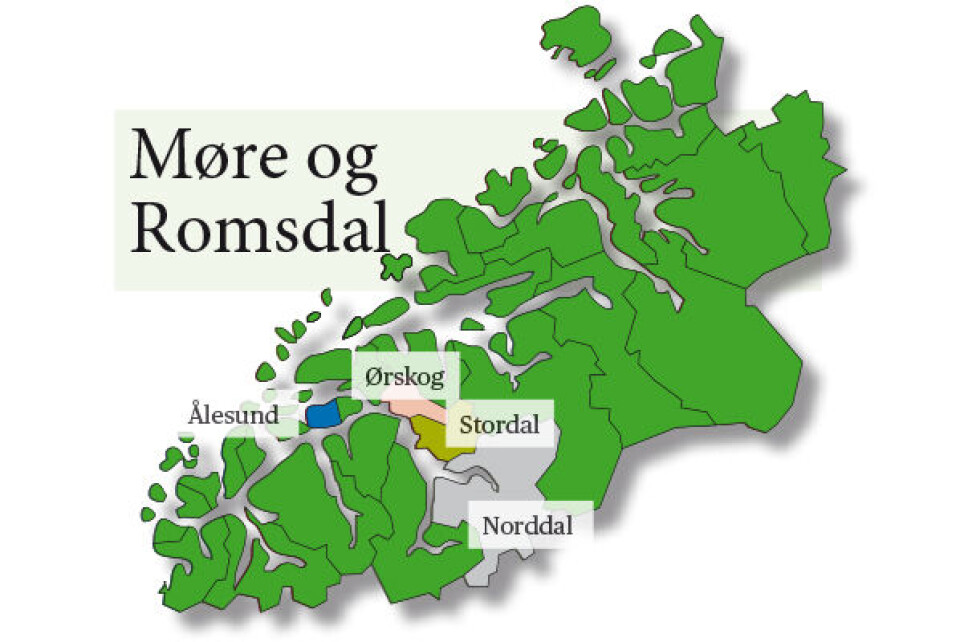 Norddal og Stordal ligger ved Storfjorden - men Storfjord er allerede i bruk som kommunenavn i Troms, uten at det ble brukt som argument fra Kommunaldepartementet for å gå inn for Fjord kommune. Grafikk: Britt Glosvik Norddal og Stordal ligger ved Storfjorden - men Storfjord er allerede i bruk som kommunenavn i Troms, uten at det ble brukt som argument fra Kommunaldepartementet for å gå inn for Fjord kommune. Grafikk: Britt Glosvik