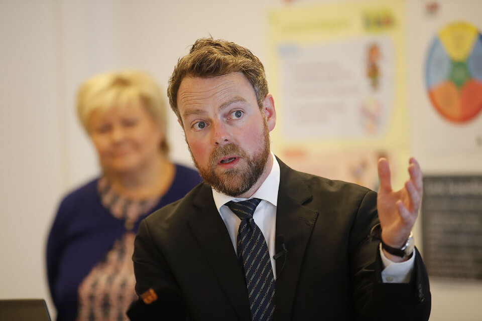 Høyre og regjeringen gikk imot forslaget om lærernorm. Men nå skal kunnskapsminister Torbjørn Røe Isaksen og statsminister Erna Solberg sørge for at den kommer på plass neste høst. Foto: Cornelius Poppe / NTB scanpix Høyre og regjeringen gikk imot forslaget om lærernorm. Men nå skal kunnskapsminister Torbjørn Røe Isaksen og statsminister Erna Solberg sørge for at den kommer på plass neste høst. Foto: Cornelius Poppe / NTB scanpix