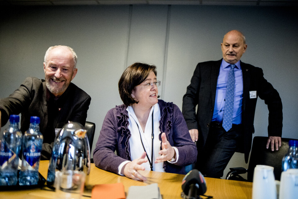 Fylkesordførerne Ole Haabeth (Ap) i Østfold, Anette Solli (H) i Akershus og Roger Ryberg (Ap) i Buskerud jobber med å slå seg sammen til Viken. Arkivfoto: Magnus Bjørke Knutsen Fylkesordførerne Ole Haabeth (Ap) i Østfold, Anette Solli (H) i Akershus og Roger Ryberg (Ap) i Buskerud jobber med å slå seg sammen til Viken. Arkivfoto: Magnus Bjørke Knutsen