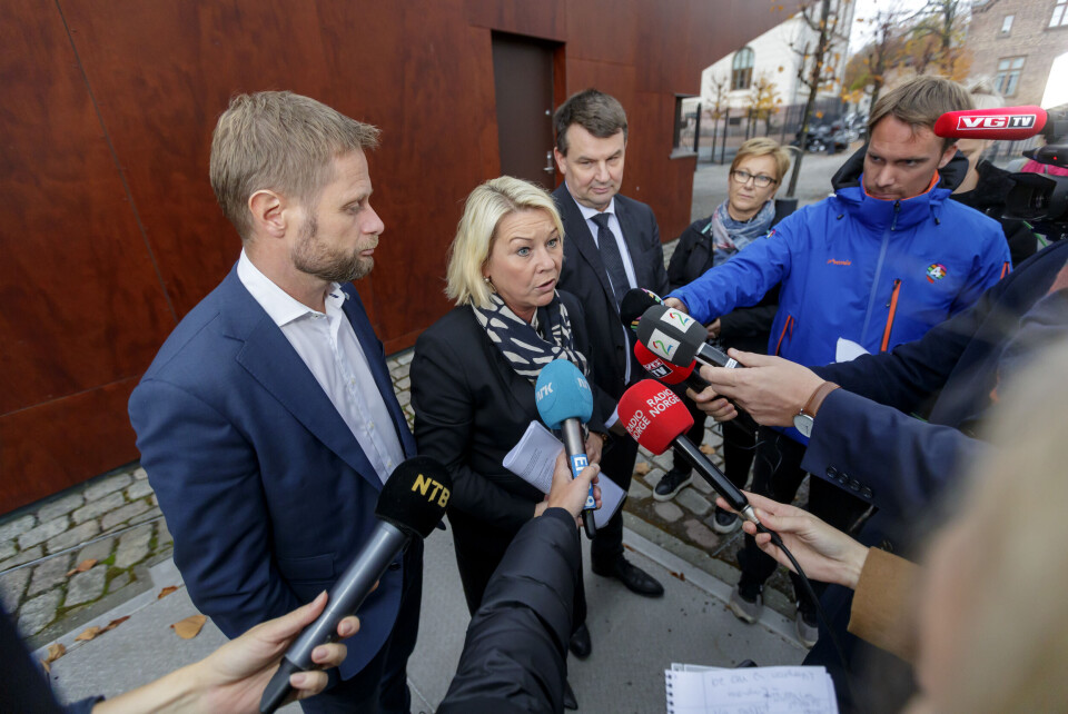 Statsrådene Monica Mæland (H), Bent Høie (H) og Tor Mikkel Wara (Frp) ba mandag om en full gjennomgang av Tolga-saken. Foto: Cornelius Poppe / NTB scanpix Statsrådene Monica Mæland (H), Bent Høie (H) og Tor Mikkel Wara (Frp) ba mandag om en full gjennomgang av Tolga-saken. Foto: Cornelius Poppe / NTB scanpix