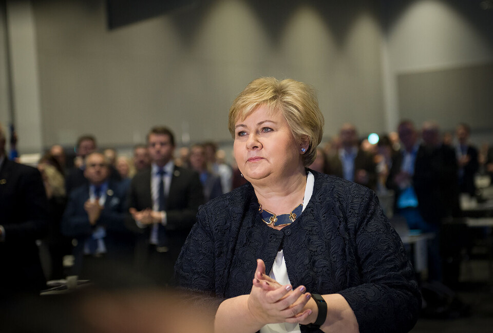 Statsminister Erna Solberg (H) kritiseres for å være nedlatende overfor landets sosionomer og ved sitt ordvalg i spørretimen underkjenne verdien av sosialt arbeid. Arkivfoto: Terje Lien Statsminister Erna Solberg (H) kritiseres for å være nedlatende overfor landets sosionomer og ved sitt ordvalg i spørretimen underkjenne verdien av sosialt arbeid. Arkivfoto: Terje Lien