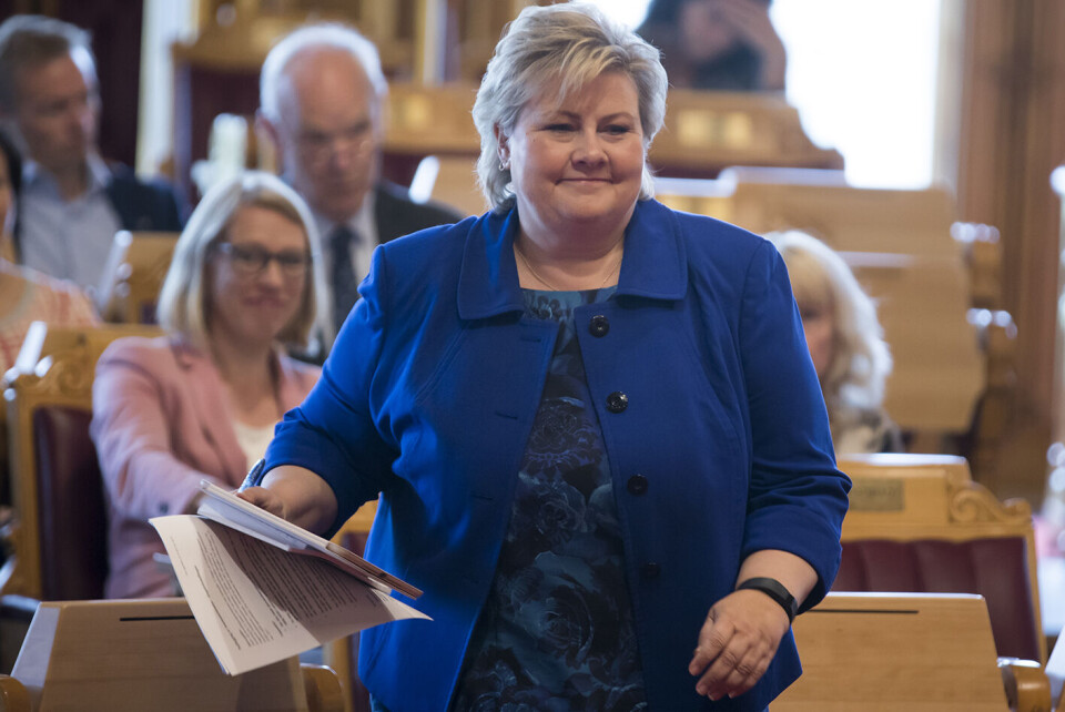 Statsminister Erna Solberg erkjenner at statlig forvaltning kan bli bedre på offentlig innsyn og åpenhet. Foto: Heiko Junge / NTB scanpix Statsminister Erna Solberg erkjenner at statlig forvaltning kan bli bedre på offentlig innsyn og åpenhet. Foto: Heiko Junge / NTB scanpix