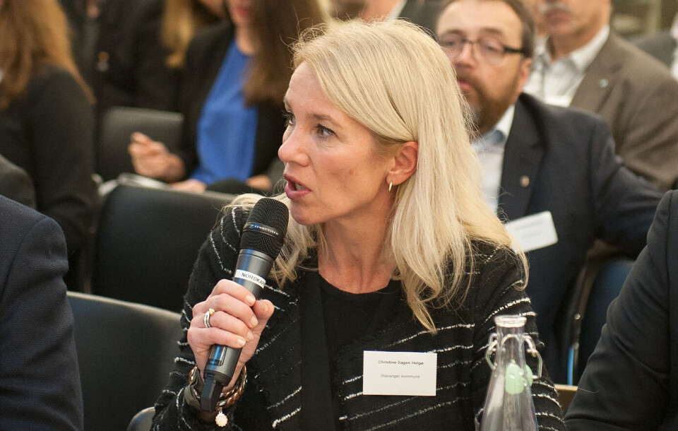 Stavangers ordfører Christine Sagen Helgø (H) vil gjennomføre en folkeavstemning om sammenslåing til en storkommune i Rogaland. Fire andre kommuner er aktuelle. Foto: Terje Lien Stavangers ordfører Christine Sagen Helgø (H) vil gjennomføre en folkeavstemning om sammenslåing til en storkommune i Rogaland. Fire andre kommuner er aktuelle. Foto: Terje Lien