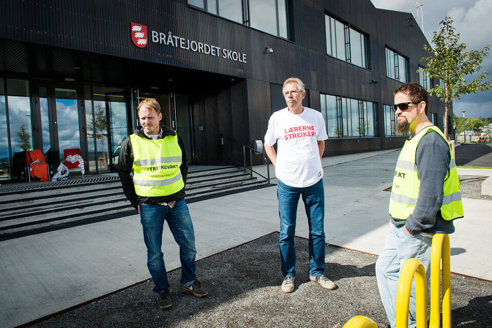 Årets tariffoppgjør i kommunesektoren blir udramatisk i forhold til i fjor, da 8.000 lærere streiket. Her på Bråtejordet skole i Skedsmo. Arkivfoto: Joakim S. Enger Årets tariffoppgjør i kommunesektoren blir udramatisk i forhold til i fjor, da 8.000 lærere streiket. Her på Bråtejordet skole i Skedsmo. Arkivfoto: Joakim S. Enger