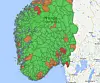 Se listen over kommuner og fylker som har brutt regelverket for offentlige anskaffelser. Faksimile: Google Map