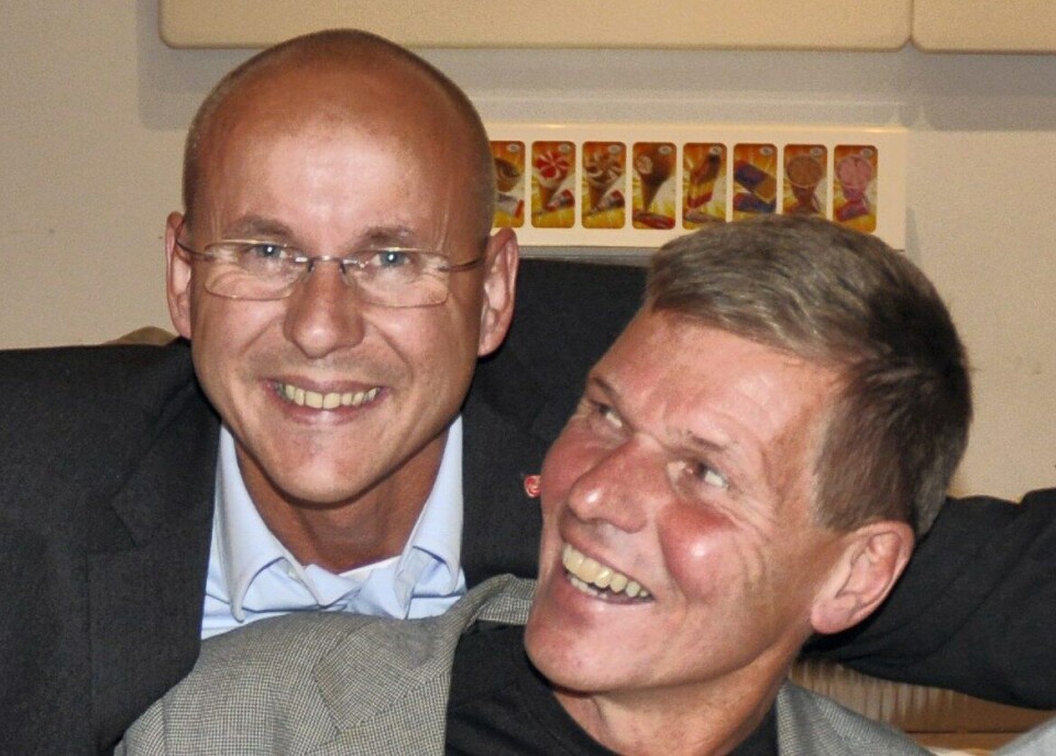 Dagen etter valget var Morten Aspeli (t.v.) og Stein Frøysang enige om et politisk samarbeid. Det blir ikke noe av. Foto: Tore Svensrud, Hamar Dagblad Dagen etter valget var Morten Aspeli (t.v.) og Stein Frøysang enige om et politisk samarbeid. Det blir ikke noe av. Foto: Tore Svensrud, Hamar Dagblad