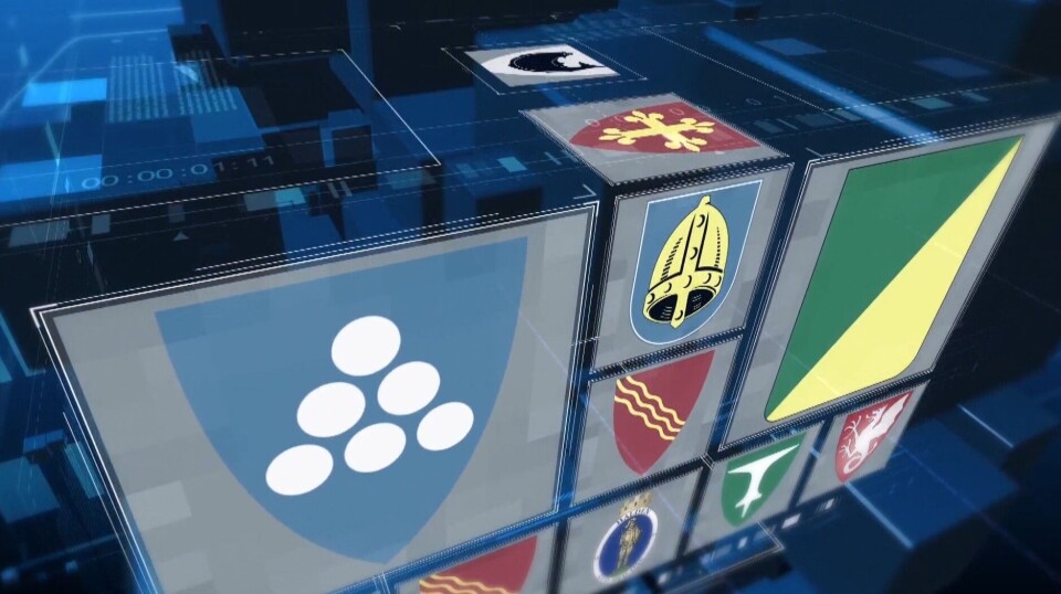 Et glimt av Kommunal Rapports intro til valgsendingen. Grafikk: Henning Aarset Et glimt av Kommunal Rapports intro til valgsendingen. Grafikk: Henning Aarset