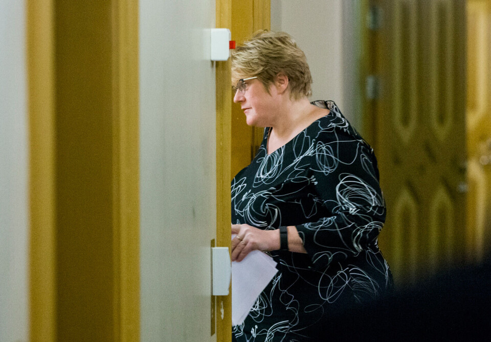 Venstre-leder Trine Skei Grande går inn på sitt kontor på Stortinget lørdag. Foto: Vegard Wivestad Grøtt / NTB scanpix Venstre-leder Trine Skei Grande går inn på sitt kontor på Stortinget lørdag. Foto: Vegard Wivestad Grøtt / NTB scanpix
