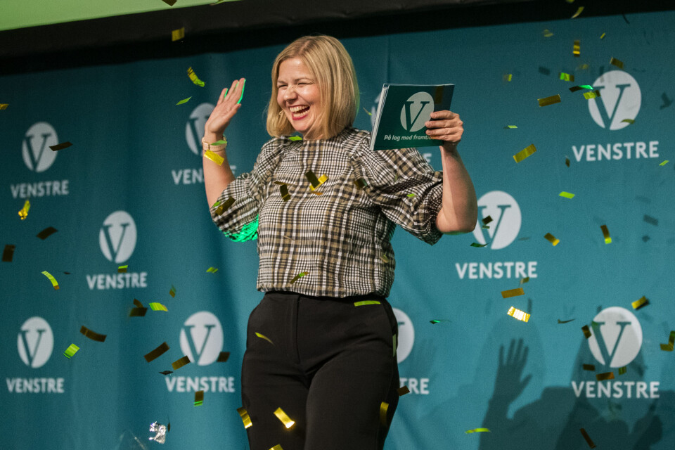 Nyvalgt leder i Venstre, Guri Melby, holder tale til Venstres landsmøte søndag. Nyvalgt leder i Venstre, Guri Melby, holder tale til Venstres landsmøte søndag.