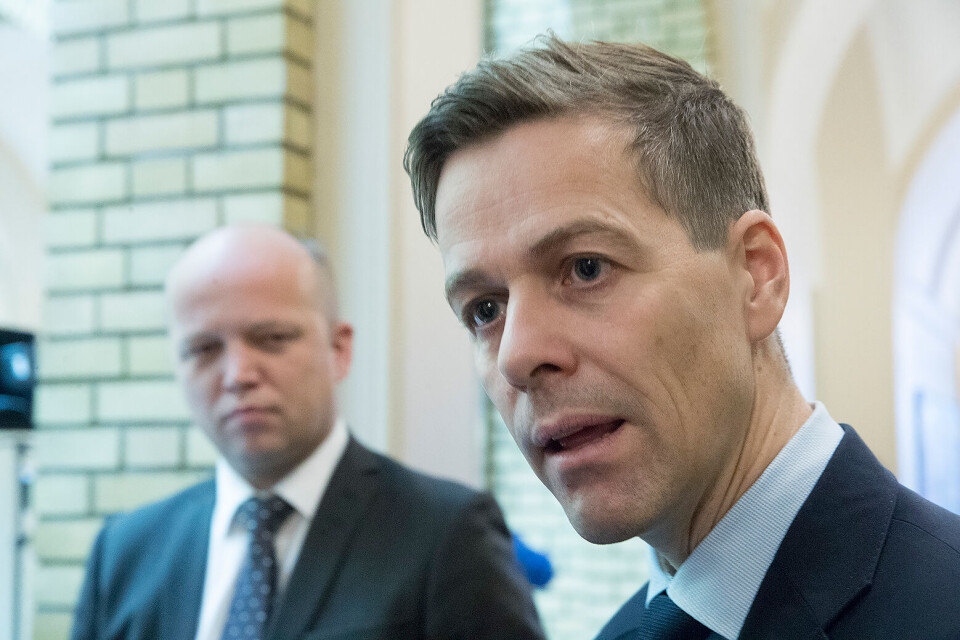 Sp-leder Trygve Slagsvold Vedum (t.v.) ser gode muligheter for å finne sammen med KrF og leder Knut Arild Hareide. Arkivfoto: Terje Pedersen / NTB scanpix Sp-leder Trygve Slagsvold Vedum (t.v.) ser gode muligheter for å finne sammen med KrF og leder Knut Arild Hareide. Arkivfoto: Terje Pedersen / NTB scanpix