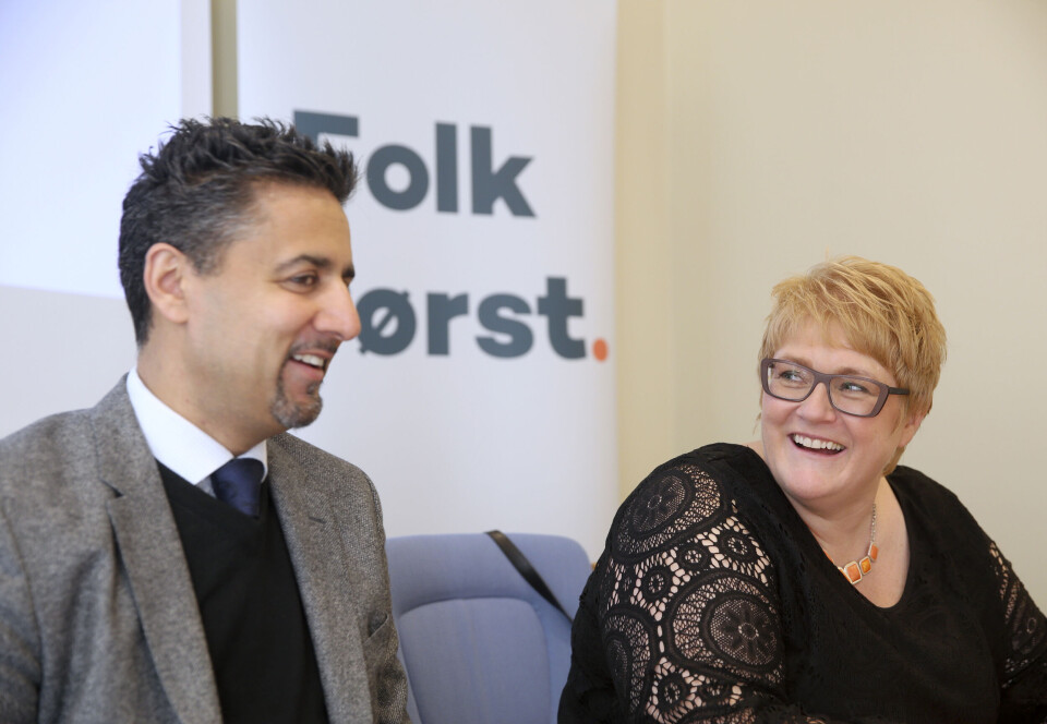 Venstres leder Trine Skei Grande og gjenvalgt stortingsrepresentant for Akershus Abid Raja, nevnes som mulige statsråder om Venstre skal inn i regjering. Foto: Vidar Ruud / NTB scanpix Venstres leder Trine Skei Grande og gjenvalgt stortingsrepresentant for Akershus Abid Raja, nevnes som mulige statsråder om Venstre skal inn i regjering. Foto: Vidar Ruud / NTB scanpix