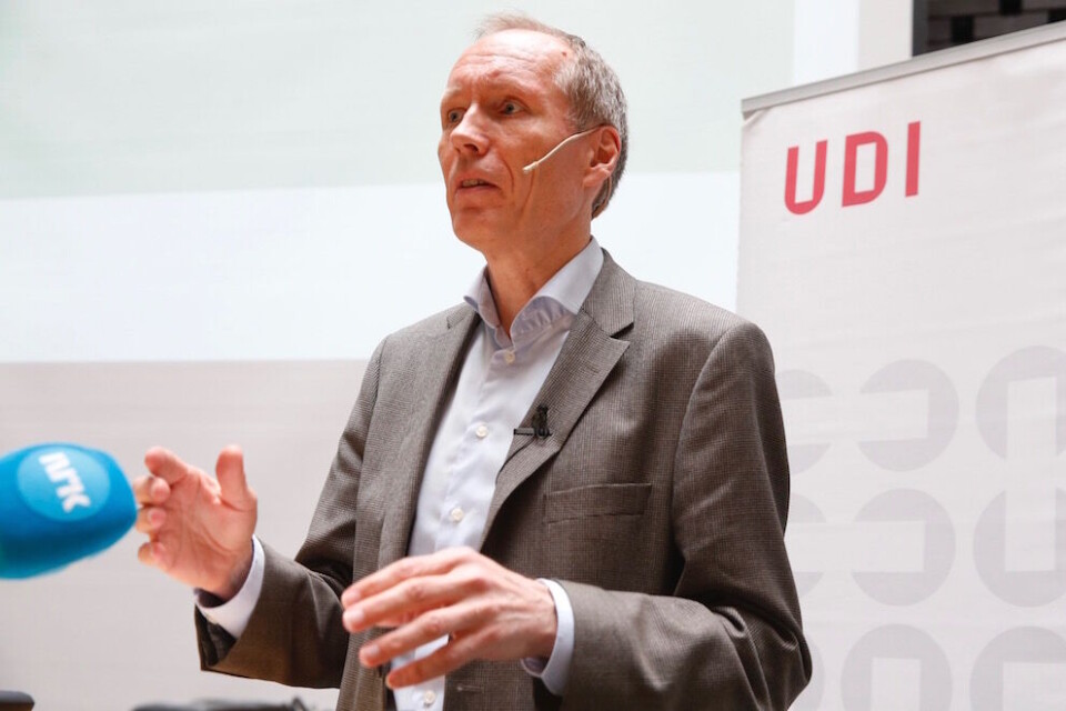 UDI-direktør Frode Forfang noterer kraftig nedgang i asylankomstene, men sier at situasjonen framover er svært usikker. Foto: Terje Bendiksby, NTB scanpix UDI-direktør Frode Forfang noterer kraftig nedgang i asylankomstene, men sier at situasjonen framover er svært usikker. Foto: Terje Bendiksby, NTB scanpix