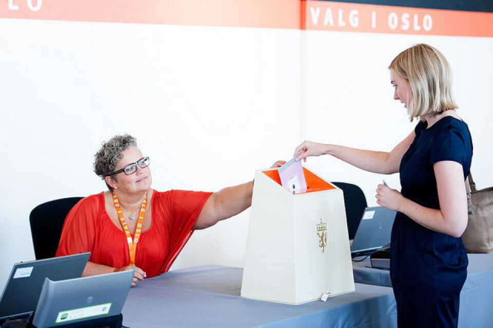 Nå viser fasiten at det er under 60 prosent av de stemmeberettigete som kan stemme også på søndag 10. september. Foto: Oslo kommune/Sturlason Nå viser fasiten at det er under 60 prosent av de stemmeberettigete som kan stemme også på søndag 10. september. Foto: Oslo kommune/Sturlason