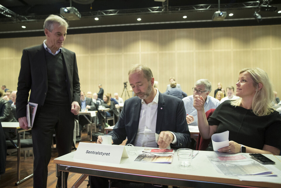 Arbeiderparti-leder Jonas Gahr Støre, Ap-nestleder Trond Giske og partisekretær Kjersti Stenseng. Foto: Vidar Ruud / NTB scanpix Arbeiderparti-leder Jonas Gahr Støre, Ap-nestleder Trond Giske og partisekretær Kjersti Stenseng. Foto: Vidar Ruud / NTB scanpix