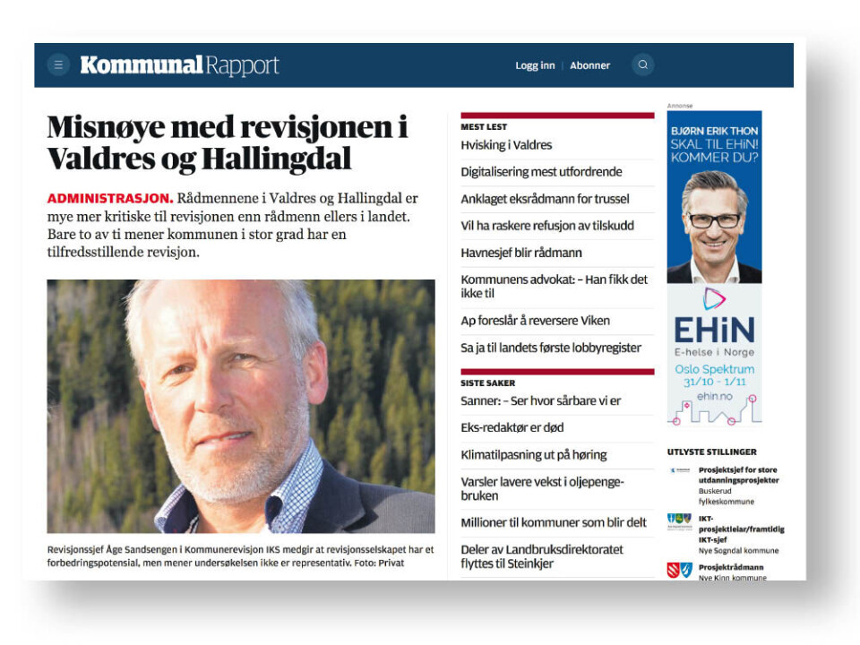 – Revisor kan gjenopprette den nødvendige tilliten, skriver fagdirektør Harald Brandsås i en kommentar til Kommunal Rapports undersøkelse blant rådmennene. – Revisor kan gjenopprette den nødvendige tilliten, skriver fagdirektør Harald Brandsås i en kommentar til Kommunal Rapports undersøkelse blant rådmennene.