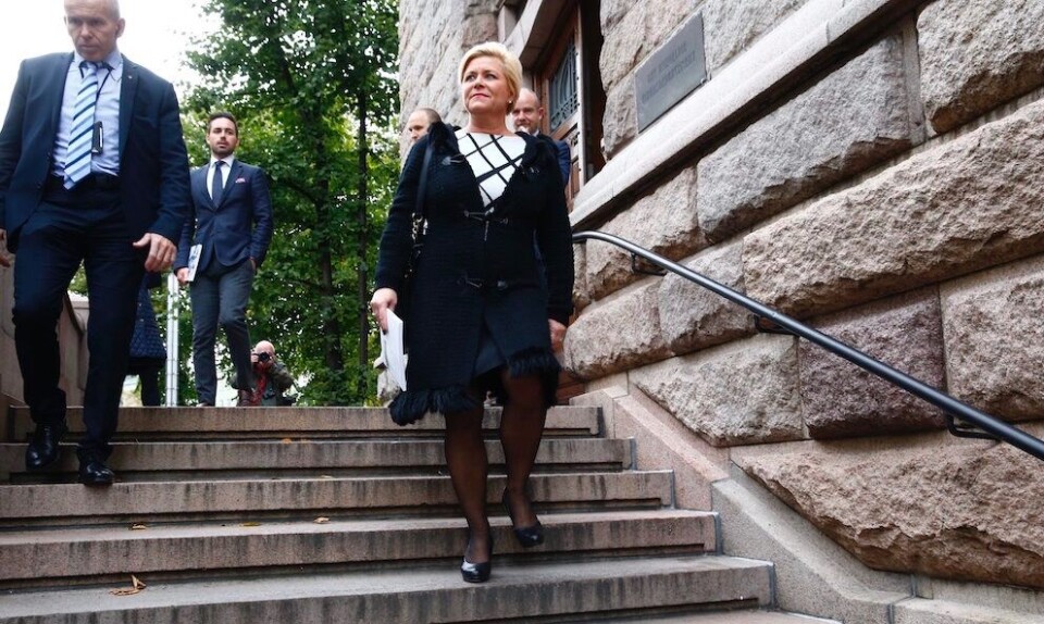 I enhver forhandling gjelder det å ha noe å forhandle bort. Slik sett var det opportunt av Siv Jensen å ta med statliggjøringen inn i høstens spill, selv om KrF og Venstre avviste spørsmålet så sent som i sommer. Foto: Heiko Junge, NTB scanpix I enhver forhandling gjelder det å ha noe å forhandle bort. Slik sett var det opportunt av Siv Jensen å ta med statliggjøringen inn i høstens spill, selv om KrF og Venstre avviste spørsmålet så sent som i sommer. Foto: Heiko Junge, NTB scanpix