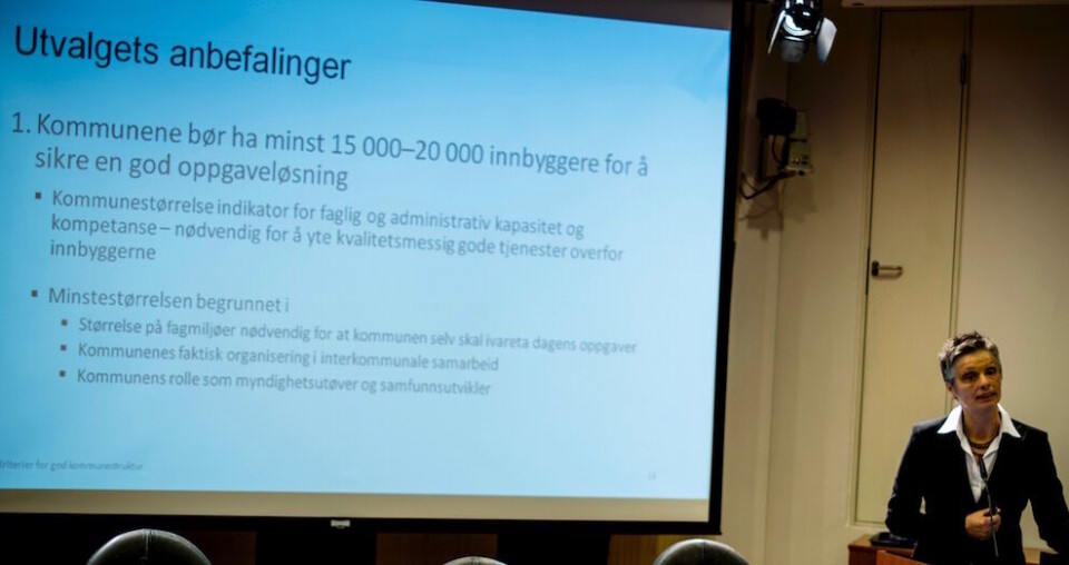Det er overraskende at Kommunaldepartementet har lagt fram forslag til et inntektssystem som straffer kommuner på den størrelsen ekspertutvalget ledet av Signy Vabo anbefaler. Foto: Magnus K. Bjørke Det er overraskende at Kommunaldepartementet har lagt fram forslag til et inntektssystem som straffer kommuner på den størrelsen ekspertutvalget ledet av Signy Vabo anbefaler. Foto: Magnus K. Bjørke