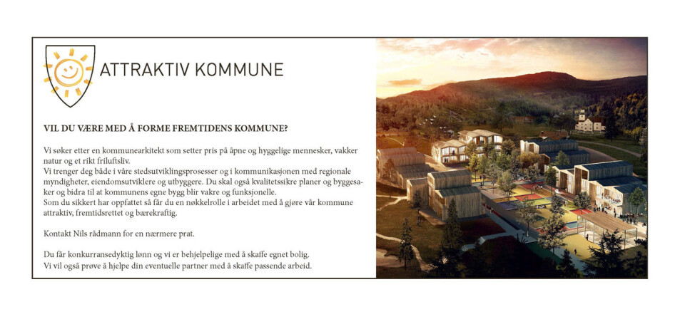 Prøv en annonse som frister de best kvalifiserte søkerne, foreslår Øystein Bull-Hansen, som har laget dette forslaget til hvordan den kan se ut. Prøv en annonse som frister de best kvalifiserte søkerne, foreslår Øystein Bull-Hansen, som har laget dette forslaget til hvordan den kan se ut.