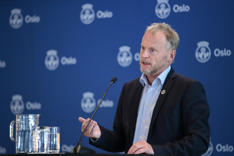 Byrådsleder Raymond Johansen på pressekonferanse i Oslo rådhus om koronasituasjonen i hovedstaden. Byrådsleder Raymond Johansen på pressekonferanse i Oslo rådhus om koronasituasjonen i hovedstaden.