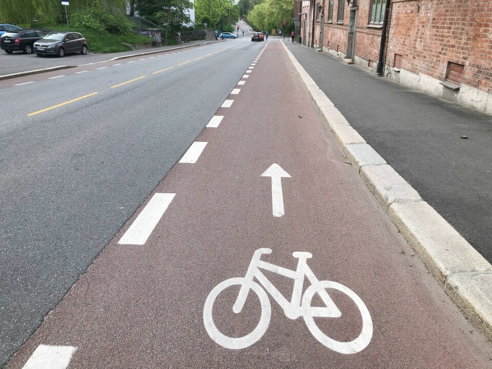 Før sto det biler parkert her i Bentsebrugata på Sagene. Nå har sykkelfeltet overtatt plassen. Før sto det biler parkert her i Bentsebrugata på Sagene. Nå har sykkelfeltet overtatt plassen.