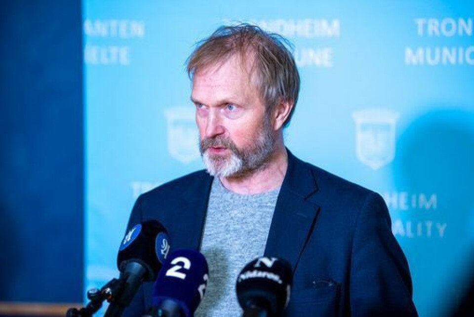 Kommunikasjonssjef Harry Tiller på pressekonferensen om korona-situasjonen i Trondheim på Rådhuset fredag. Kommunikasjonssjef Harry Tiller på pressekonferensen om korona-situasjonen i Trondheim på Rådhuset fredag.