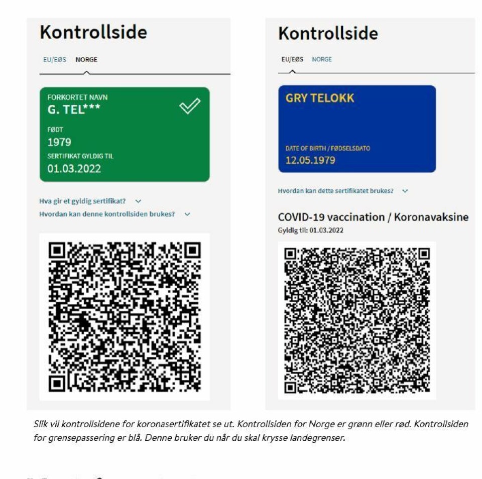 Koronapasset klart for lokal bruk