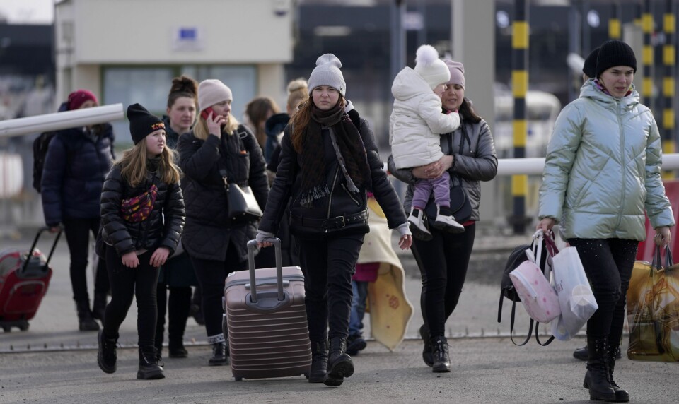 Flyktninger fra Ukraina på vei inn i Polen. Flyktninger fra Ukraina på vei inn i Polen.