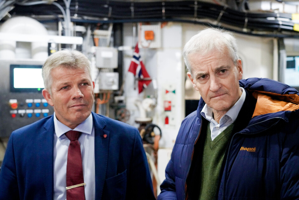 Statsminister Jonas Gahr Støre er i Tromsø sammen med fiskeri- og havminister Bjørnar Skjæran (Ap). Her er de to på besøk på forskningsskipet FF Kronprins Haakon. Foto: Ole Berg-Rusten / NTB Statsminister Jonas Gahr Støre er i Tromsø sammen med fiskeri- og havminister Bjørnar Skjæran (Ap). Her er de to på besøk på forskningsskipet FF Kronprins Haakon. Foto: Ole Berg-Rusten / NTB