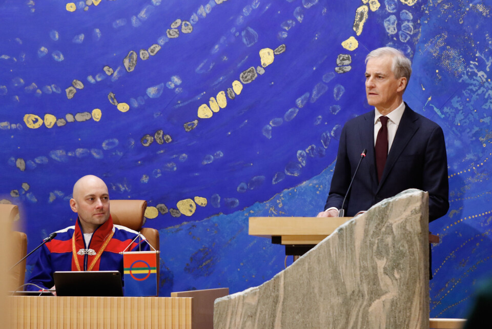 Statsminister Jonas Gahr Støre holdt torsdag sin første tale til Sametinget. Statsminister Jonas Gahr Støre holdt torsdag sin første tale til Sametinget.