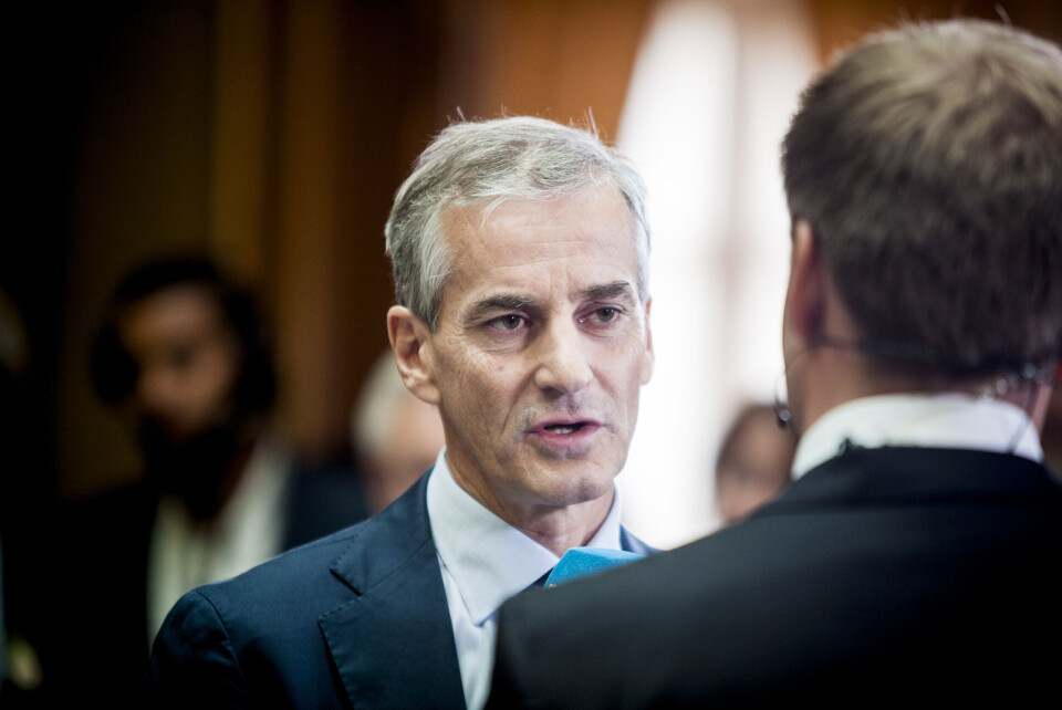 Ap-leder Jonas Gahr Støre forlot forhandlingsmøtet om langtidsplan for Forsvaret mandag morgen, da regjeringspartiene skulle forhandle om konsekvensene for neste års statsbudsjett med KrF og Venstre. Arkivfoto: Magnus Knutsen Bjørke Ap-leder Jonas Gahr Støre forlot forhandlingsmøtet om langtidsplan for Forsvaret mandag morgen, da regjeringspartiene skulle forhandle om konsekvensene for neste års statsbudsjett med KrF og Venstre. Arkivfoto: Magnus Knutsen Bjørke