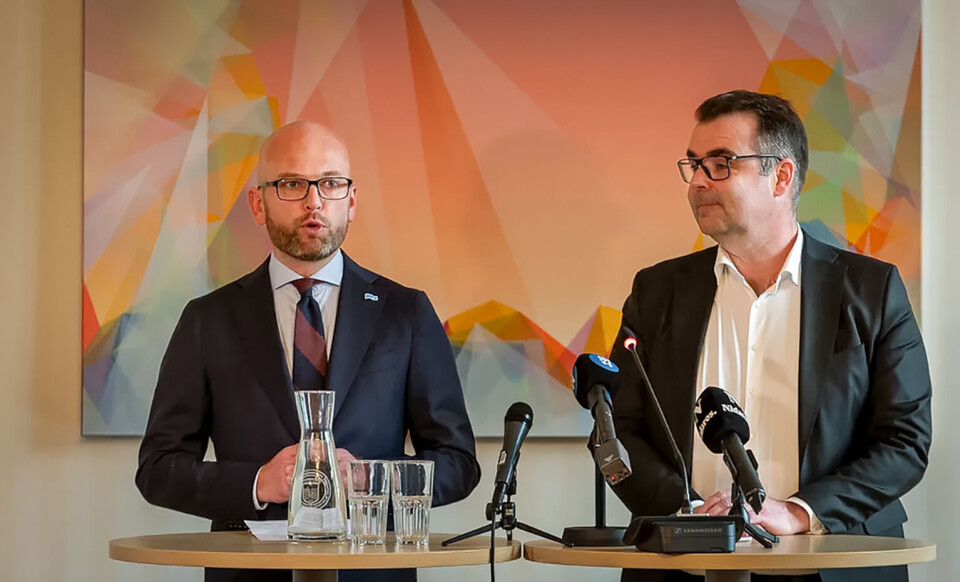 Kristian Dahlberg Hauge (t.v.) blir Trondheims første byrådsleder, mens Høyres Kent Ranum fortsetter som ordfører. Kristian Dahlberg Hauge (t.v.) blir Trondheims første byrådsleder, mens Høyres Kent Ranum fortsetter som ordfører.