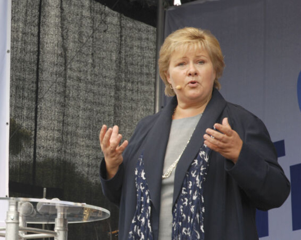 Erna Solberg mener det er Høyres fortjeneste at politikere fra alle partier nå snakker om kunnskap i skolen og viktigheten av dyktige lærere. Foto: Jan Inge Krossli Erna Solberg mener det er Høyres fortjeneste at politikere fra alle partier nå snakker om kunnskap i skolen og viktigheten av dyktige lærere. Foto: Jan Inge Krossli