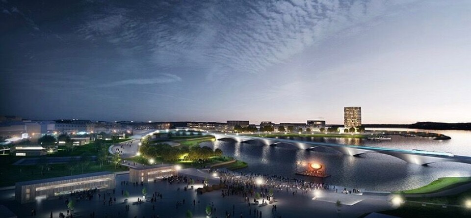 Hamar «waterfront», slik arkitektgruppen Rodeo og Norconsult ser for seg at det kan bli, med bedre kontakt mellom vannet og bykjernen.Visjonen er: «5 minutter til hele Hamar. 45 minutter til hele verden, og hundre måter å møte Mjøsa på». Hamar «waterfront», slik arkitektgruppen Rodeo og Norconsult ser for seg at det kan bli, med bedre kontakt mellom vannet og bykjernen.Visjonen er: «5 minutter til hele Hamar. 45 minutter til hele verden, og hundre måter å møte Mjøsa på».