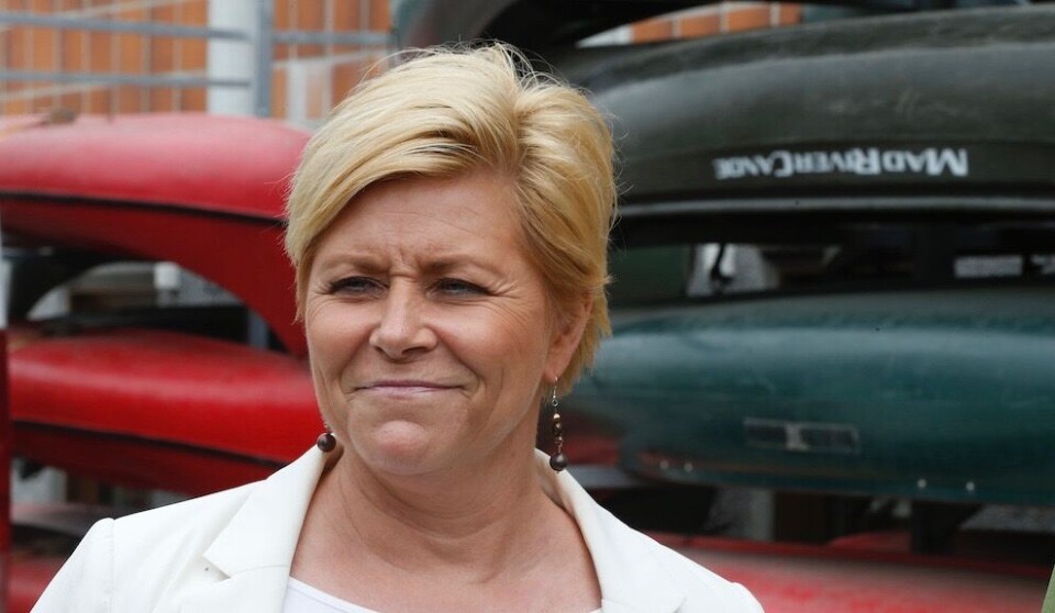 Siv Jensen og Frps forsøk med statlig eldreomsorg fikk søknader fra bare 24 kommuner. Foto: Terje Pedersen, NTB scanpix Siv Jensen og Frps forsøk med statlig eldreomsorg fikk søknader fra bare 24 kommuner. Foto: Terje Pedersen, NTB scanpix