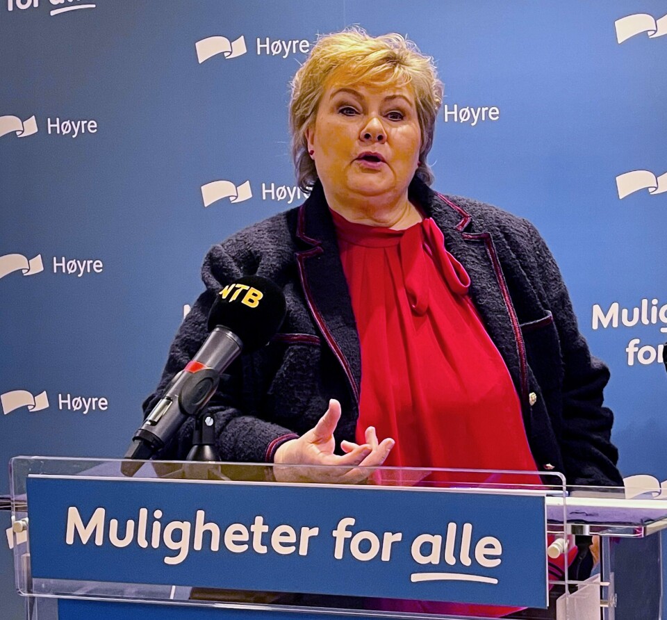 Høyre-leder Erna Solberg har startet den lange valgkampen. Høyre-leder Erna Solberg har startet den lange valgkampen.