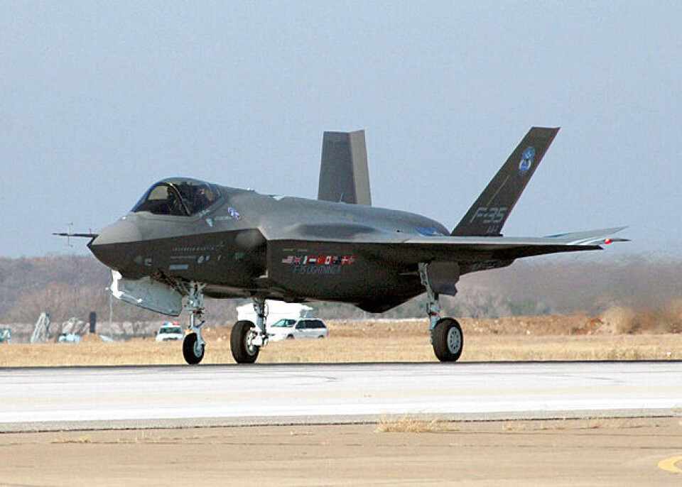 Luftforsvarets nye F35-fly. Foto: AFP PHOTO/FILES/HO/US NAVY/Keith Simmons Luftforsvarets nye F35-fly. Foto: AFP PHOTO/FILES/HO/US NAVY/Keith Simmons