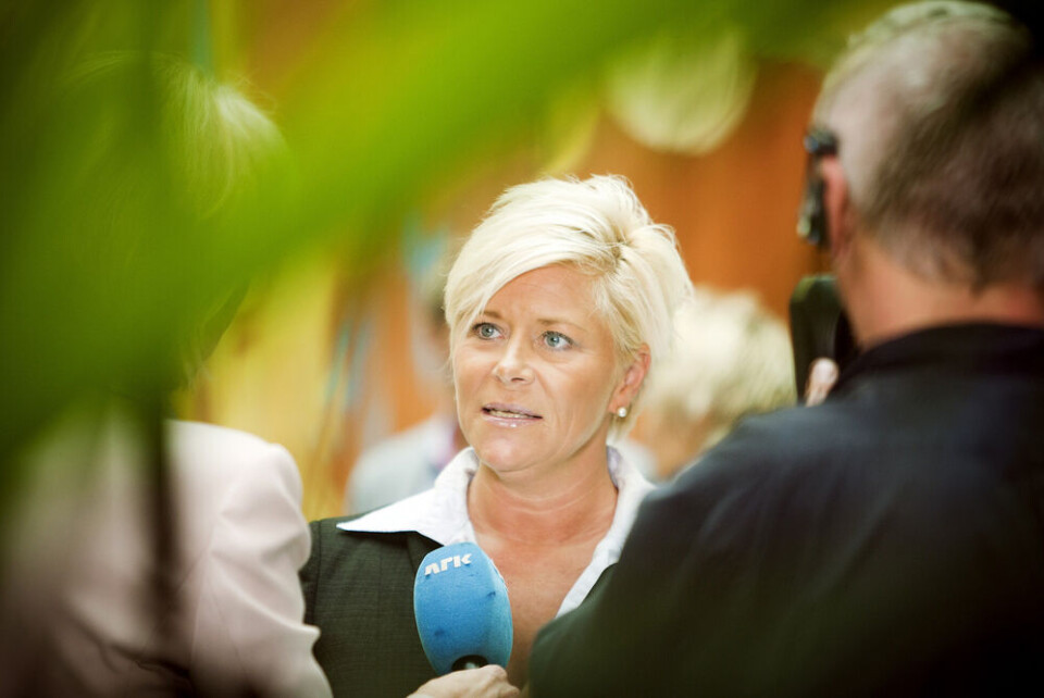 – Dette er etterdønninger fra et dårlig kommunevalg, sier Frp-leder Siv Jensen. Foto: Fredrik Varfjell/Scanpix – Dette er etterdønninger fra et dårlig kommunevalg, sier Frp-leder Siv Jensen. Foto: Fredrik Varfjell/Scanpix