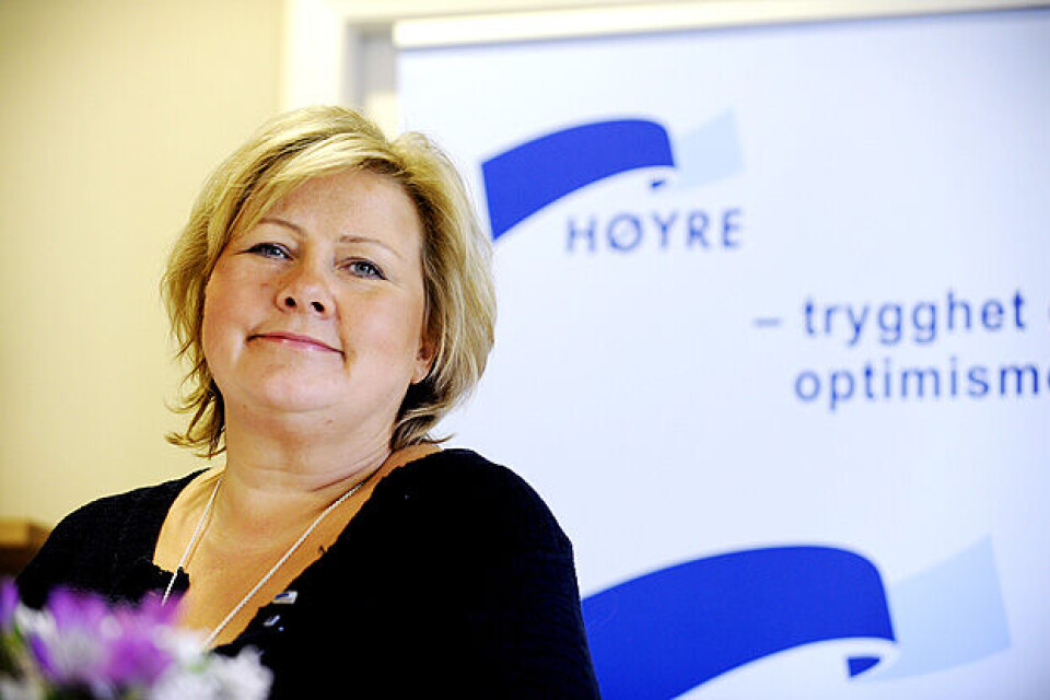 Gode tall for Erna Solberg og Høyre på TV 2s meningsmåling. Arkivfoto: Joakim S. Enger Gode tall for Erna Solberg og Høyre på TV 2s meningsmåling. Arkivfoto: Joakim S. Enger