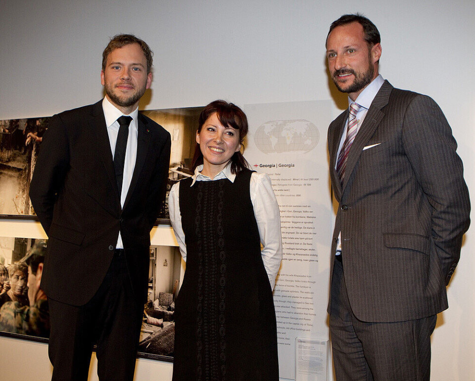 Statsråd Audun Lysbakken (t.v) sammen med prisvinner Cecilia Dinardi og Kronprins Haakon på Nobels Fredssenter mandag Foto: Morten Holm / Scanpix Statsråd Audun Lysbakken (t.v) sammen med prisvinner Cecilia Dinardi og Kronprins Haakon på Nobels Fredssenter mandag Foto: Morten Holm / Scanpix