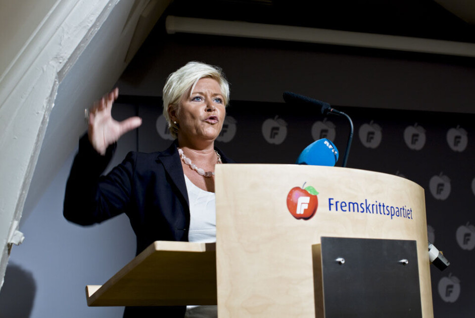 Partileder Siv Jensen mener at oppslutningen rundt Frp i Nord-Norge har sammenheng med at folk der føler at regjeringen ikke lar dem få bestemme over og ta i bruk ressursene selv. Foto: Krister Sørbø/Scanpix Partileder Siv Jensen mener at oppslutningen rundt Frp i Nord-Norge har sammenheng med at folk der føler at regjeringen ikke lar dem få bestemme over og ta i bruk ressursene selv. Foto: Krister Sørbø/Scanpix