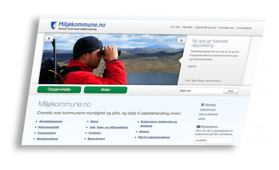 Nettstedet Miljøkommune.no får gode tilbakemeldinger, skriver direktør Ellen Hambro i Miljødirektoratet. Nettstedet Miljøkommune.no får gode tilbakemeldinger, skriver direktør Ellen Hambro i Miljødirektoratet.