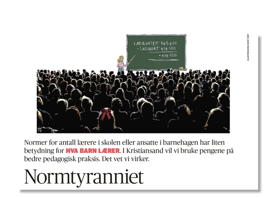 Ordfører Harald Furres påstander om manglende betydning av lærertetthet i forrige ukes kronikk, blir imøtegått av Øyvind K. Myhre. Ordfører Harald Furres påstander om manglende betydning av lærertetthet i forrige ukes kronikk, blir imøtegått av Øyvind K. Myhre.