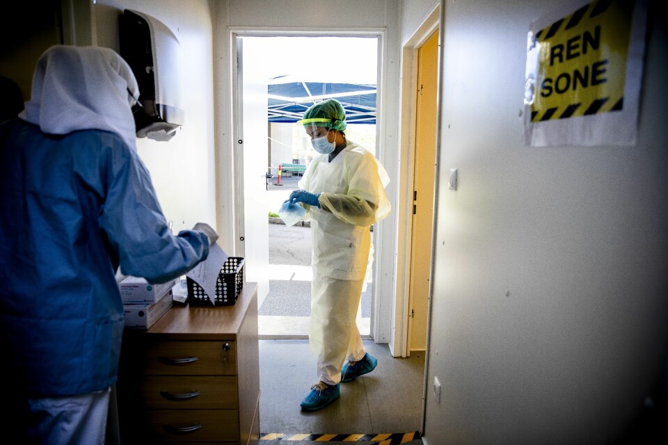 For første gang er deltavarianten av koronaviruset påvist i Drammen kommune. Dette bildet er fra Aker sykehus i Oslo hvor man også foretar koronatester. For første gang er deltavarianten av koronaviruset påvist i Drammen kommune. Dette bildet er fra Aker sykehus i Oslo hvor man også foretar koronatester.